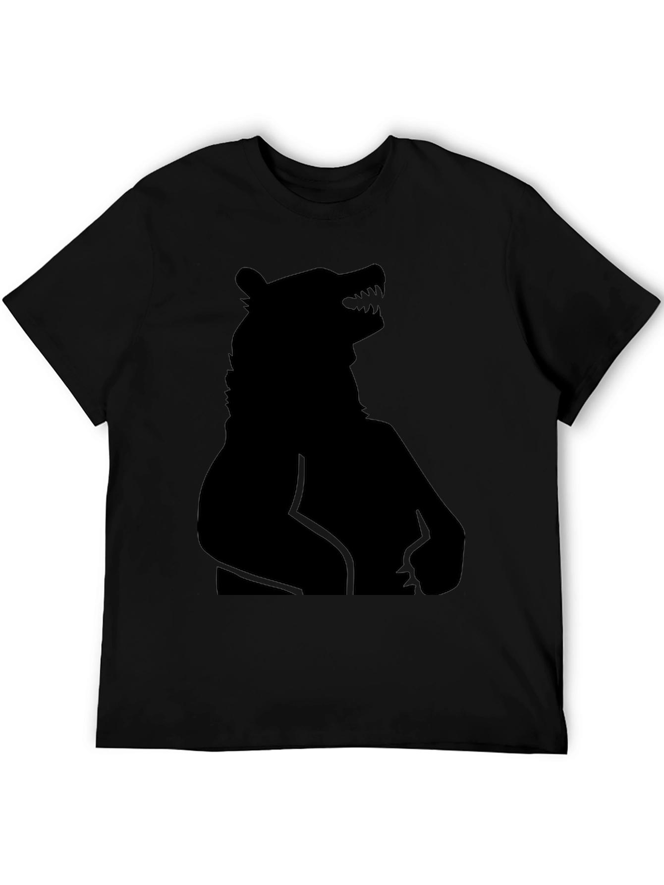Black Black Bear Silhouette T-Shirt - Men's Graphic Tee view 5