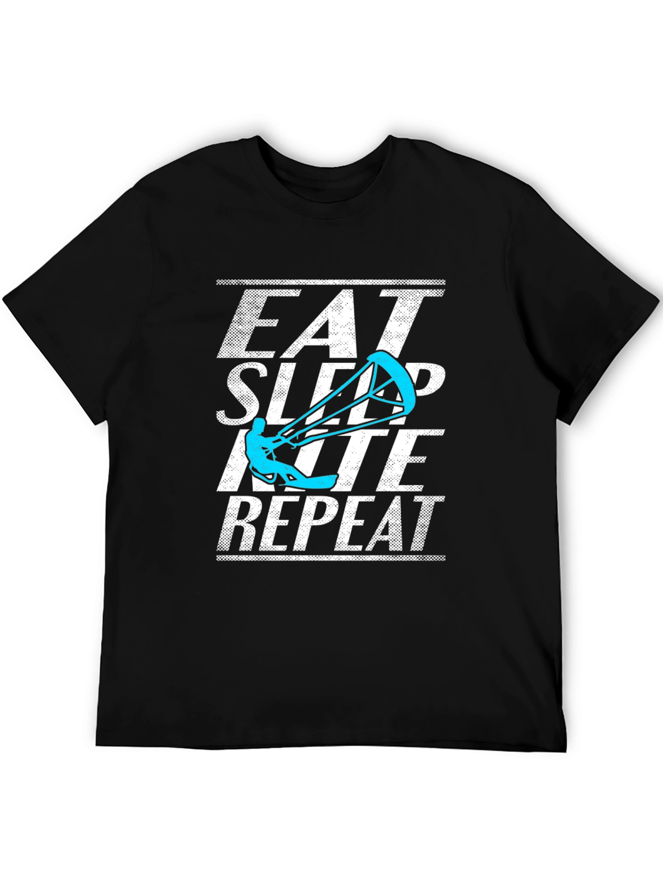 Black Eat Sleep Kite Repeat Graphic Tee view 5
