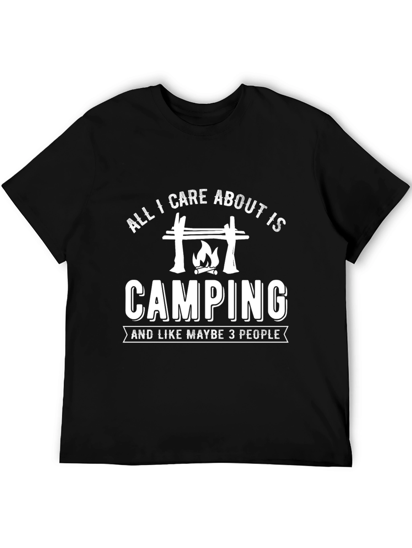 Black Camping Graphic T-Shirt - All I Care About view 5