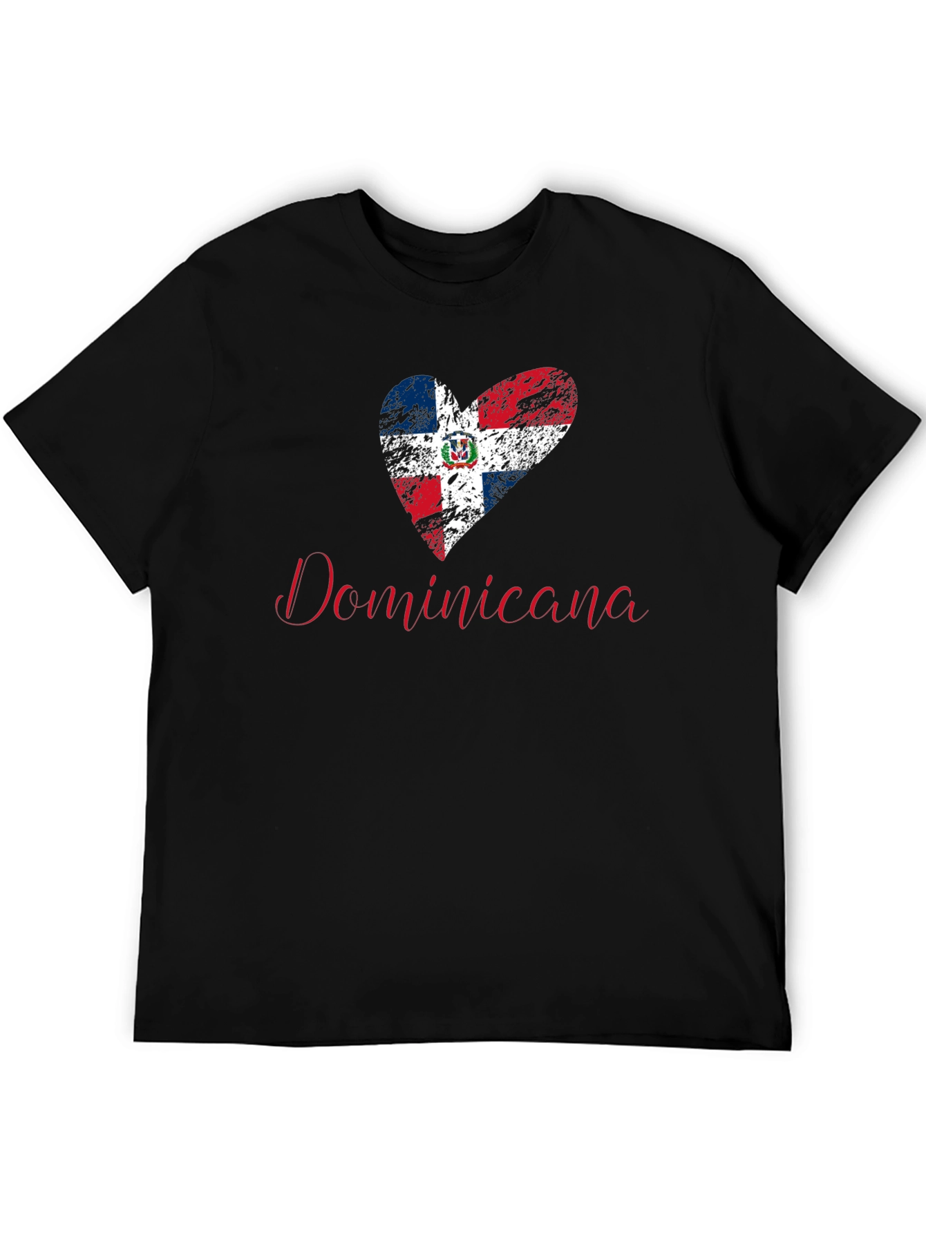 Black Dominicana Heart Flag T-Shirt - Patriotic Pride view 5