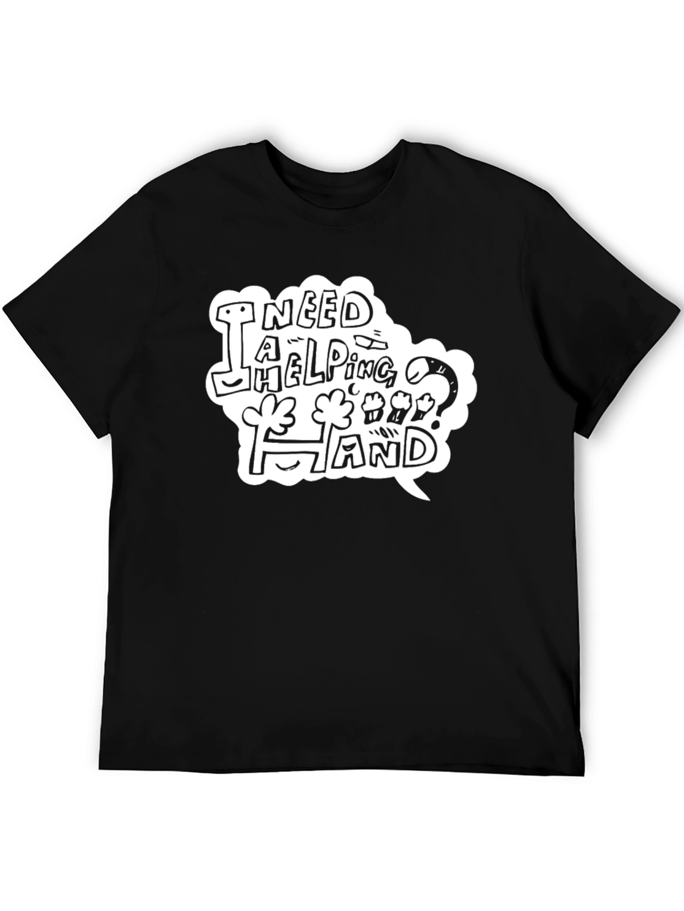 Black I Need A Helping Hand Black T-Shirt view 5