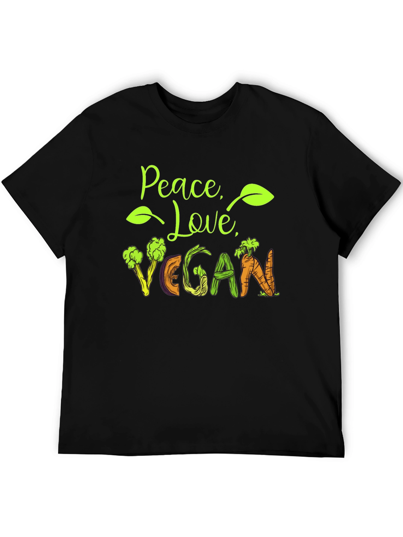 Black Peace Love Vegan Graphic Tee view 5