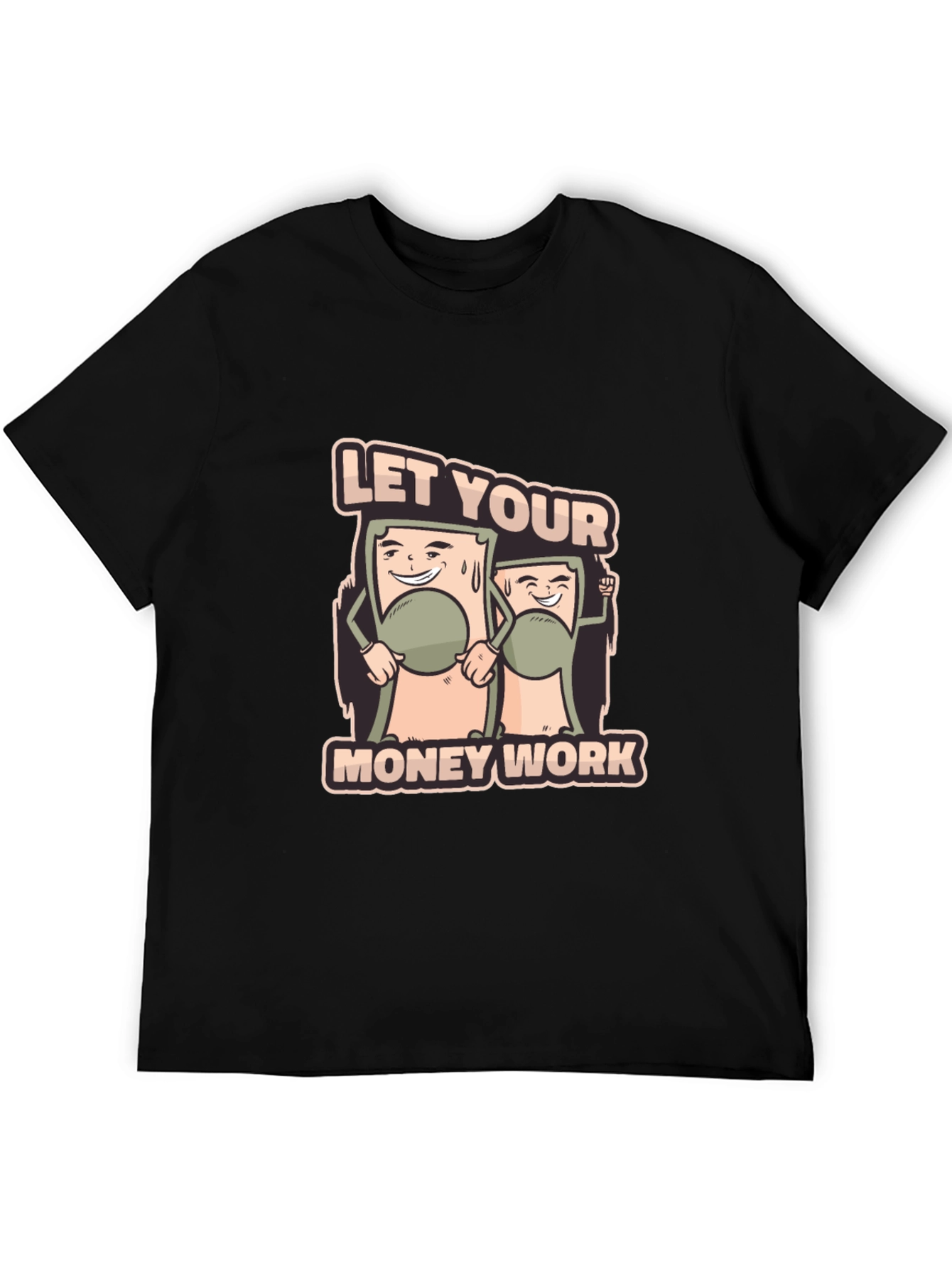 Black Let Your Money Work Graphic Tee view 5