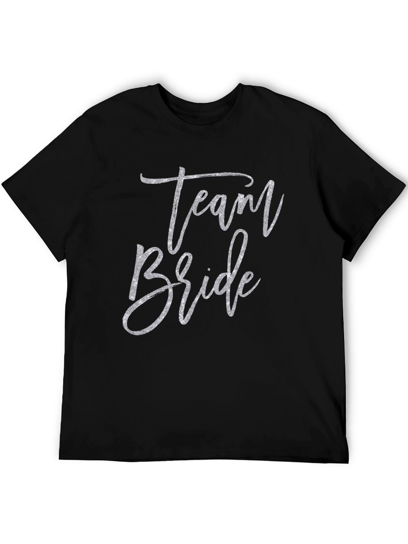 Black Team Bride Black Crew Neck T-Shirt view 5