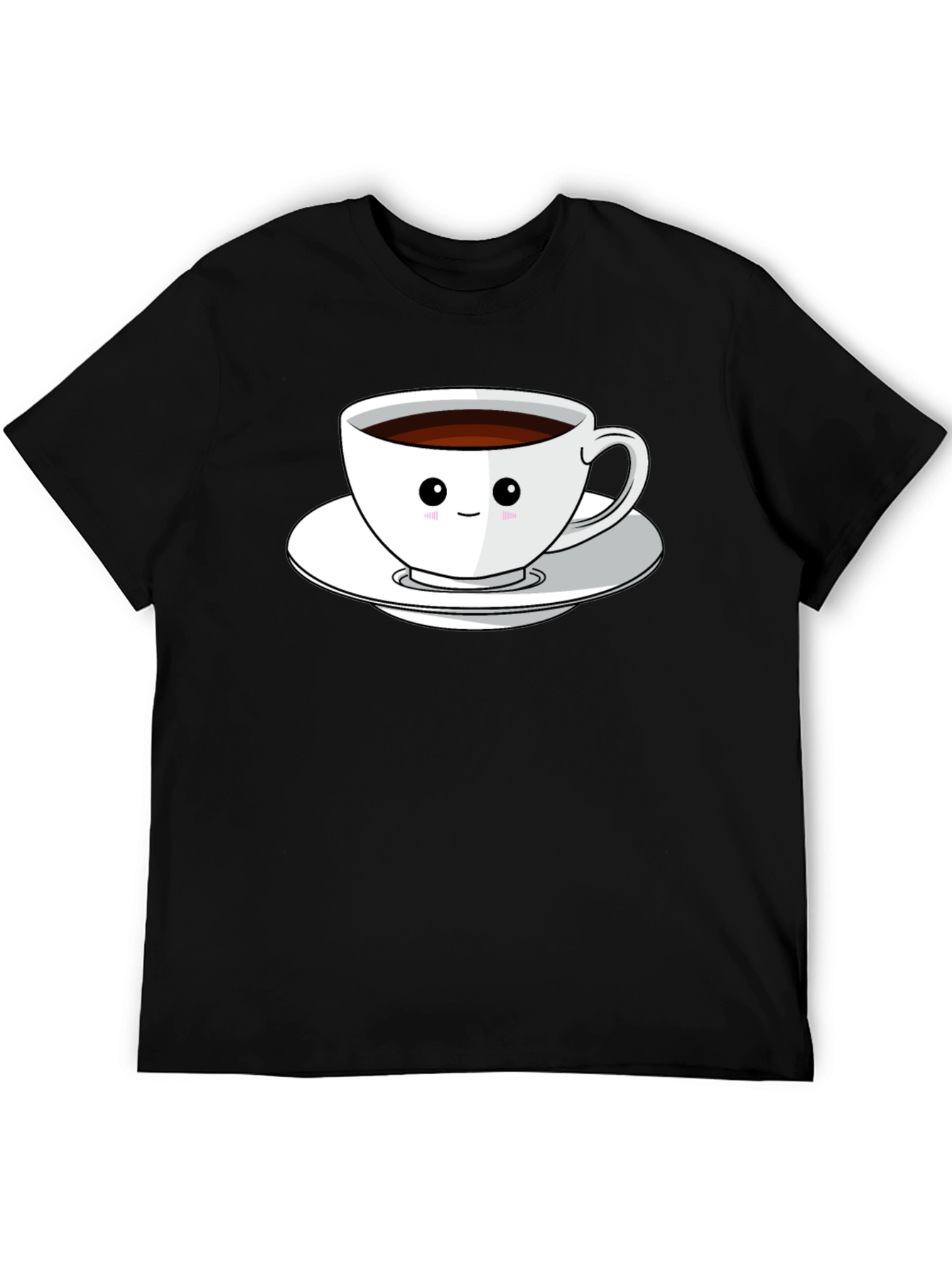 Black Cute Coffee Cup Graphic Tee - Black T-Shirt view 5