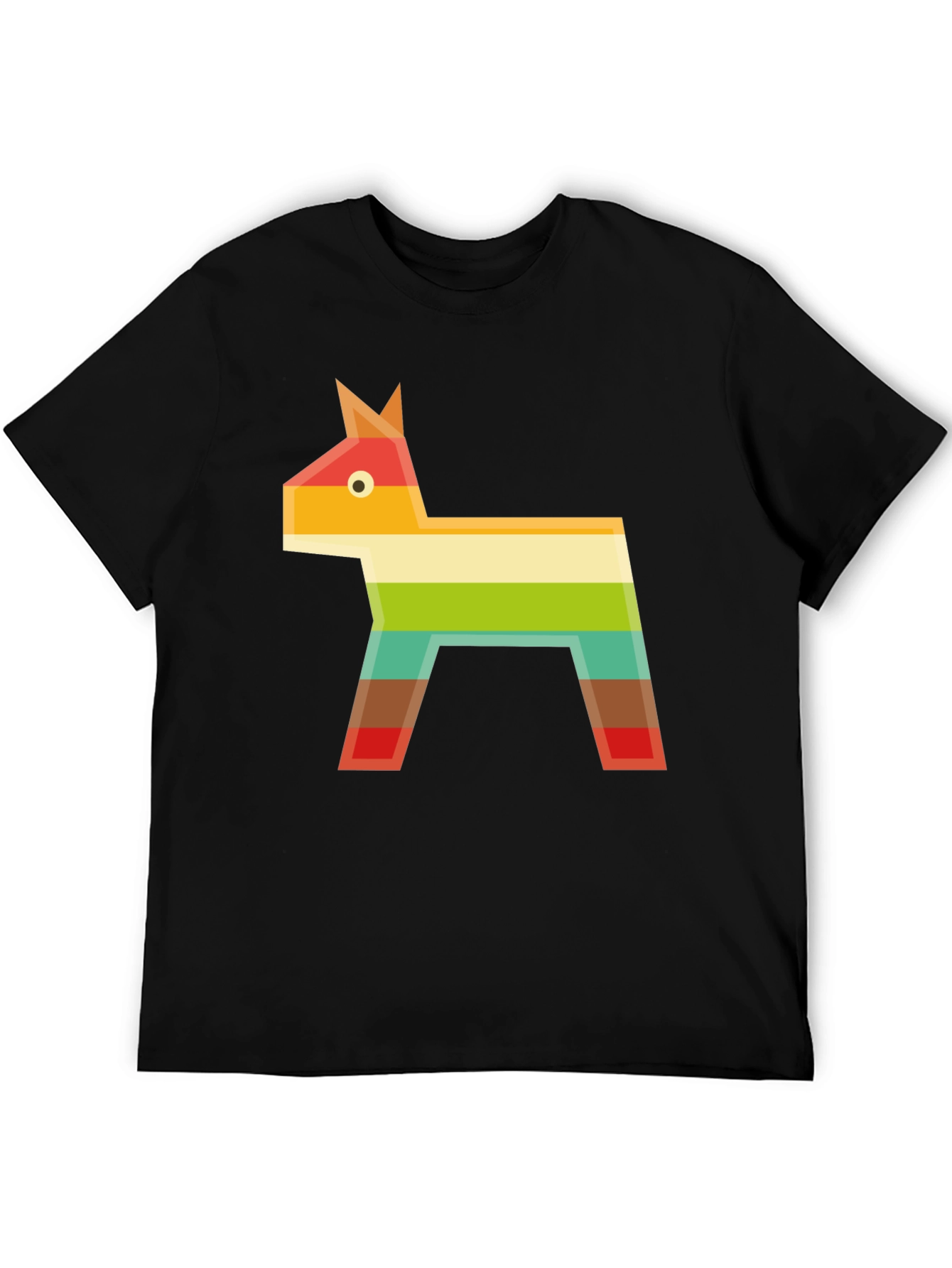 Black Geometric Piñata Graphic Tee - Black Casual T-Shirt view 5