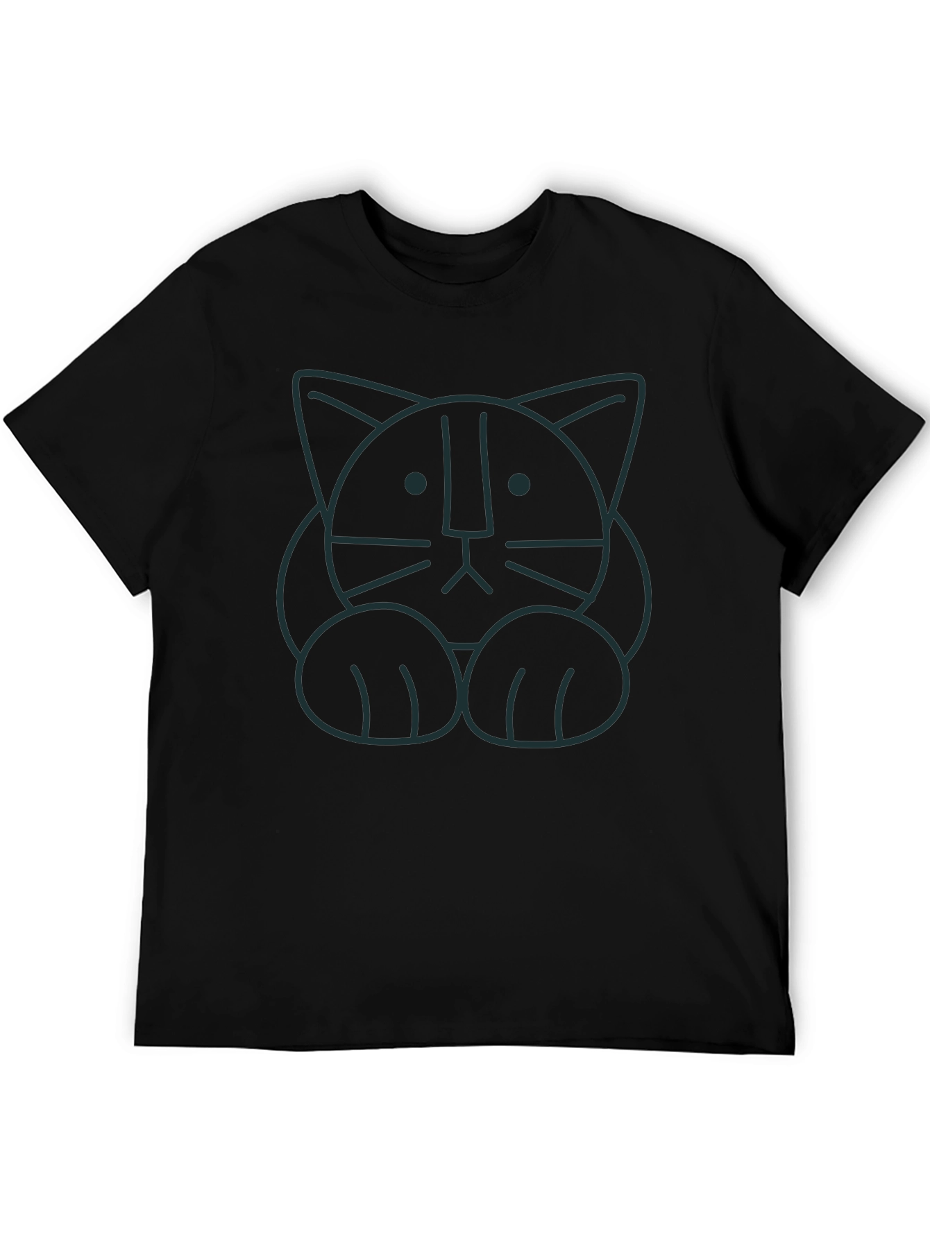 Black Minimalist Cat Graphic T-Shirt - Soft Cotton Tee view 5