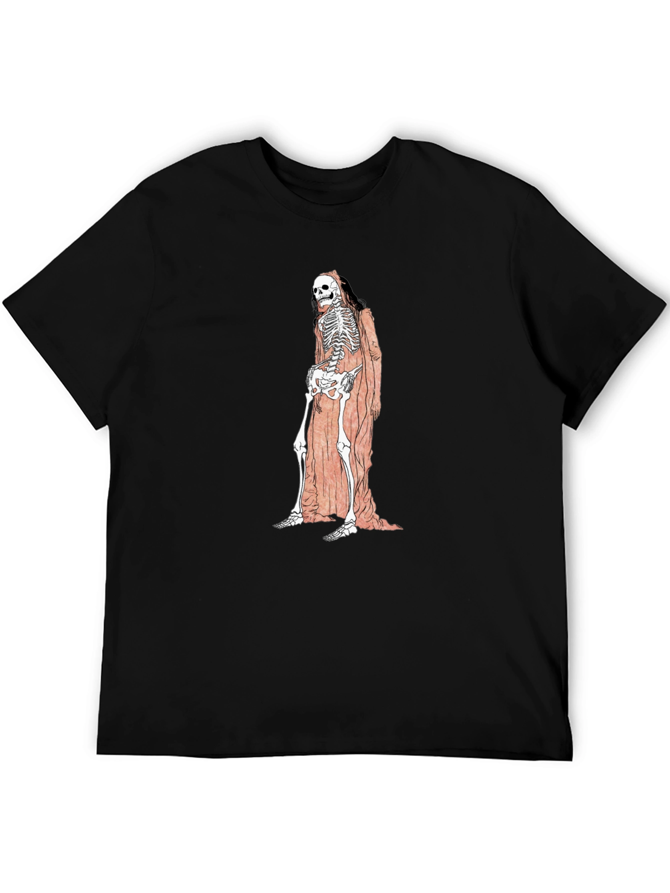 Black Grim Reaper Skeleton Graphic Tee - Unisex Black T-Shirt view 5