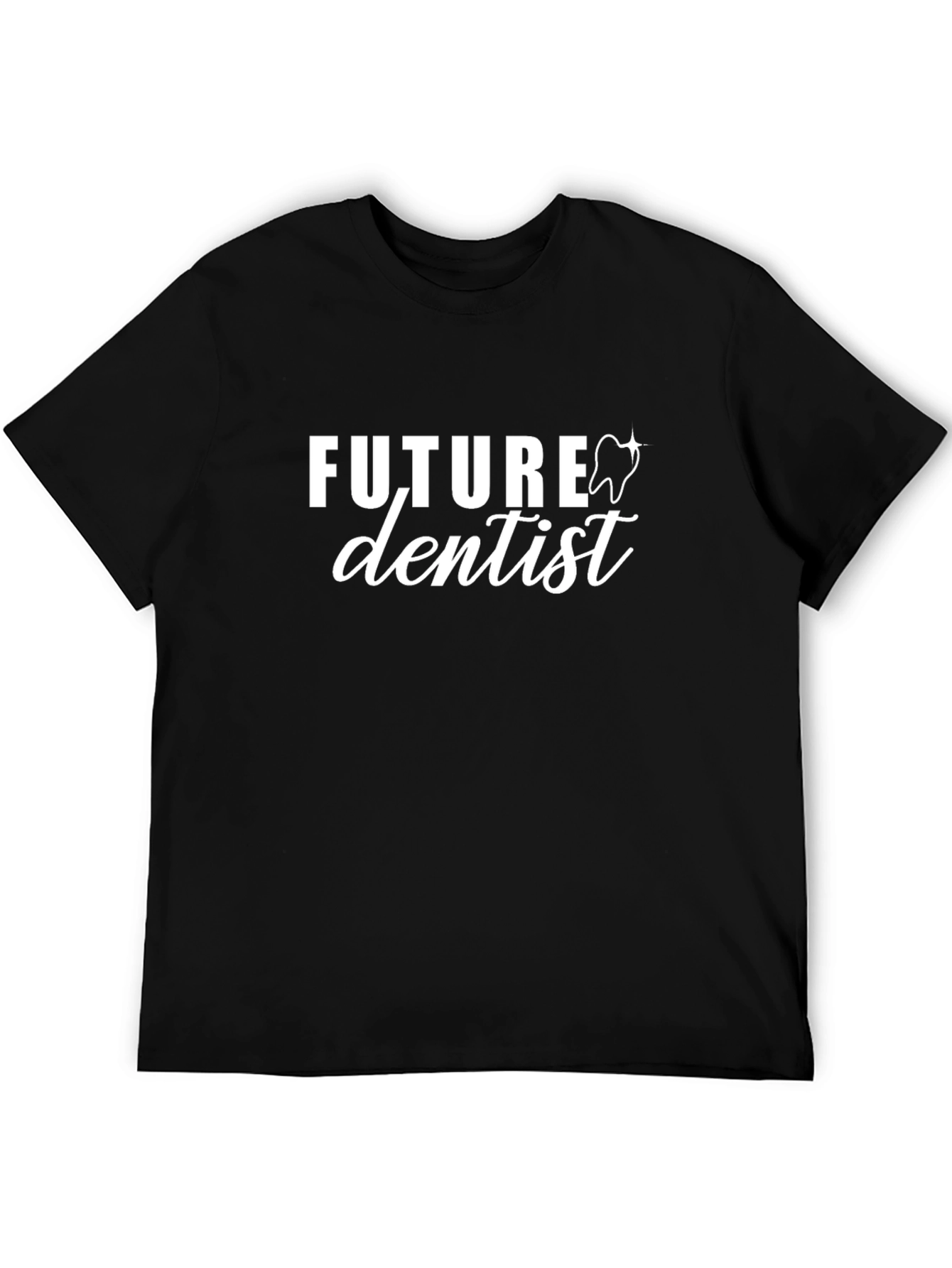 Black Future Dentist Graphic T-Shirt - Black Cotton Tee view 5