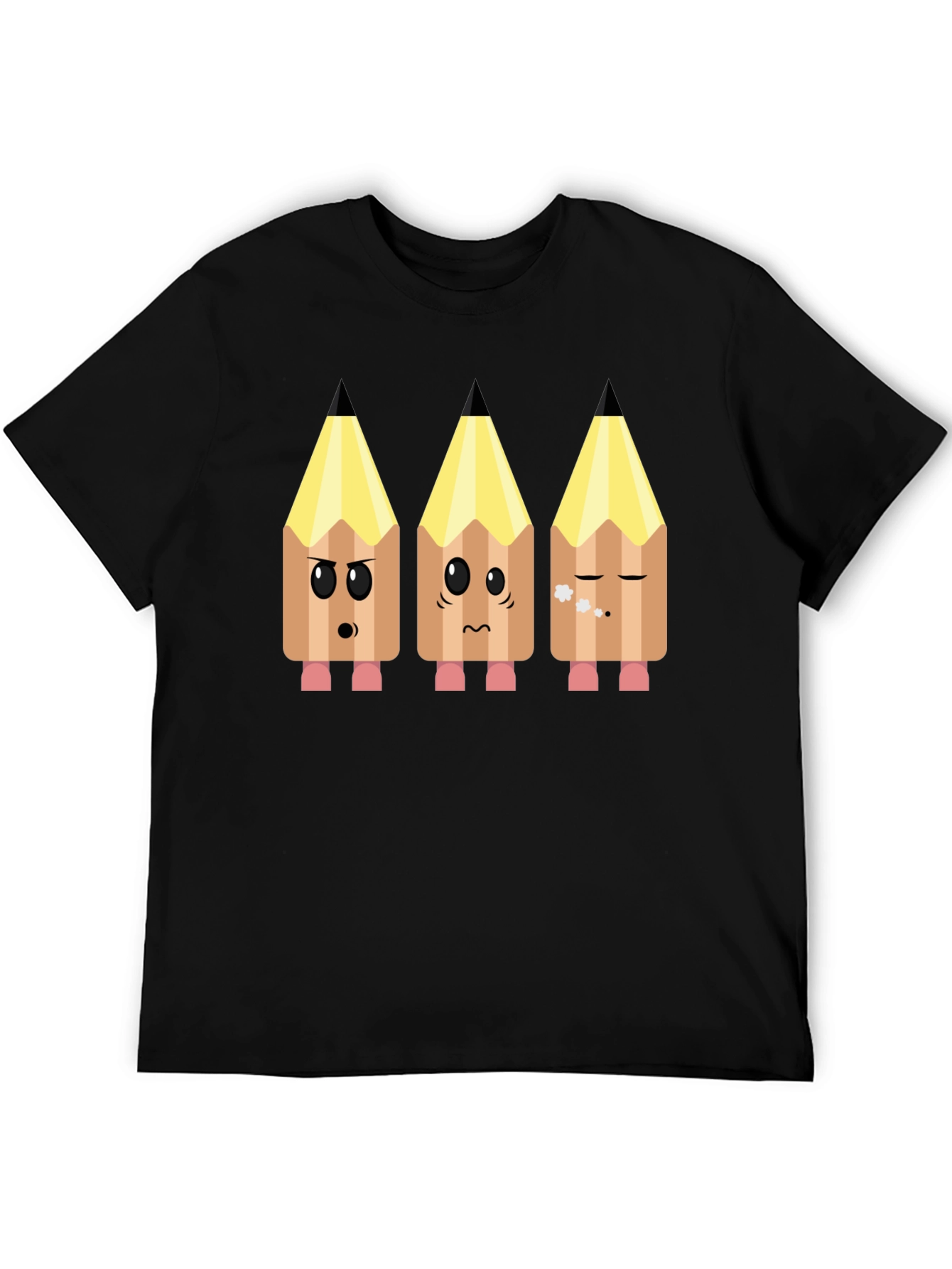 Black Emoji Pencils Graphic Tee view 5