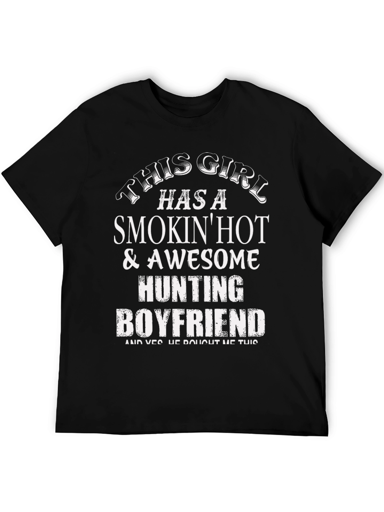Black Smokin' Hot Hunting Boyfriend Graphic Tee view 5