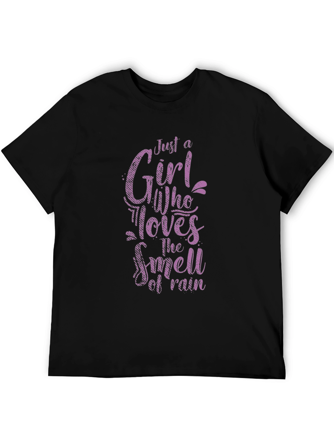 Black Just a Girl Who Loves The Smell of Rain Black T-Shirt view 5