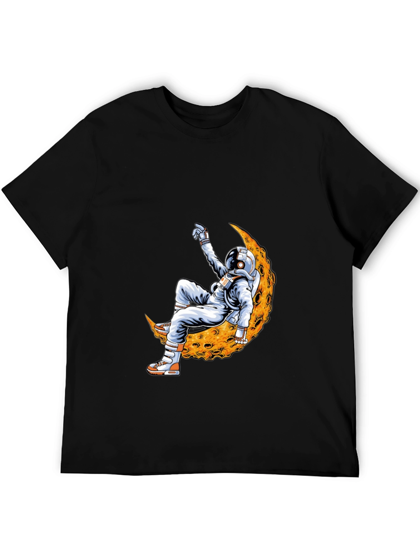 Black Astronaut Moon T-Shirt - Cool Space Design view 5