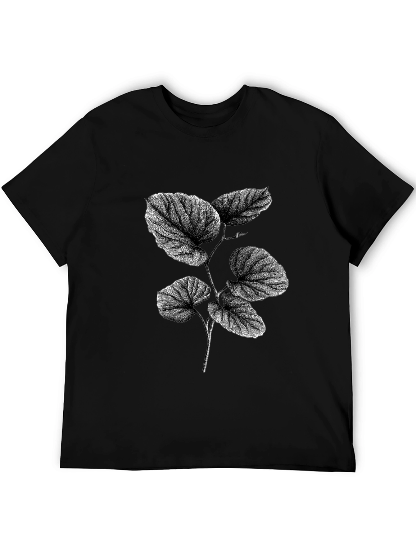 Black Botanical Print Black T-Shirt view 5