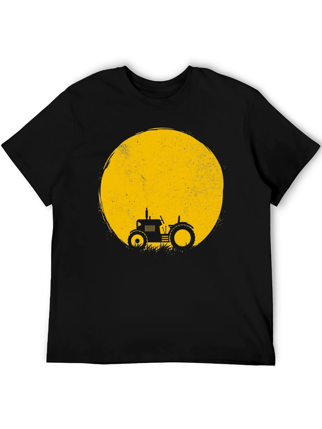 Black Tractor Moon Graphic Tee - Black Cotton Blend view 5