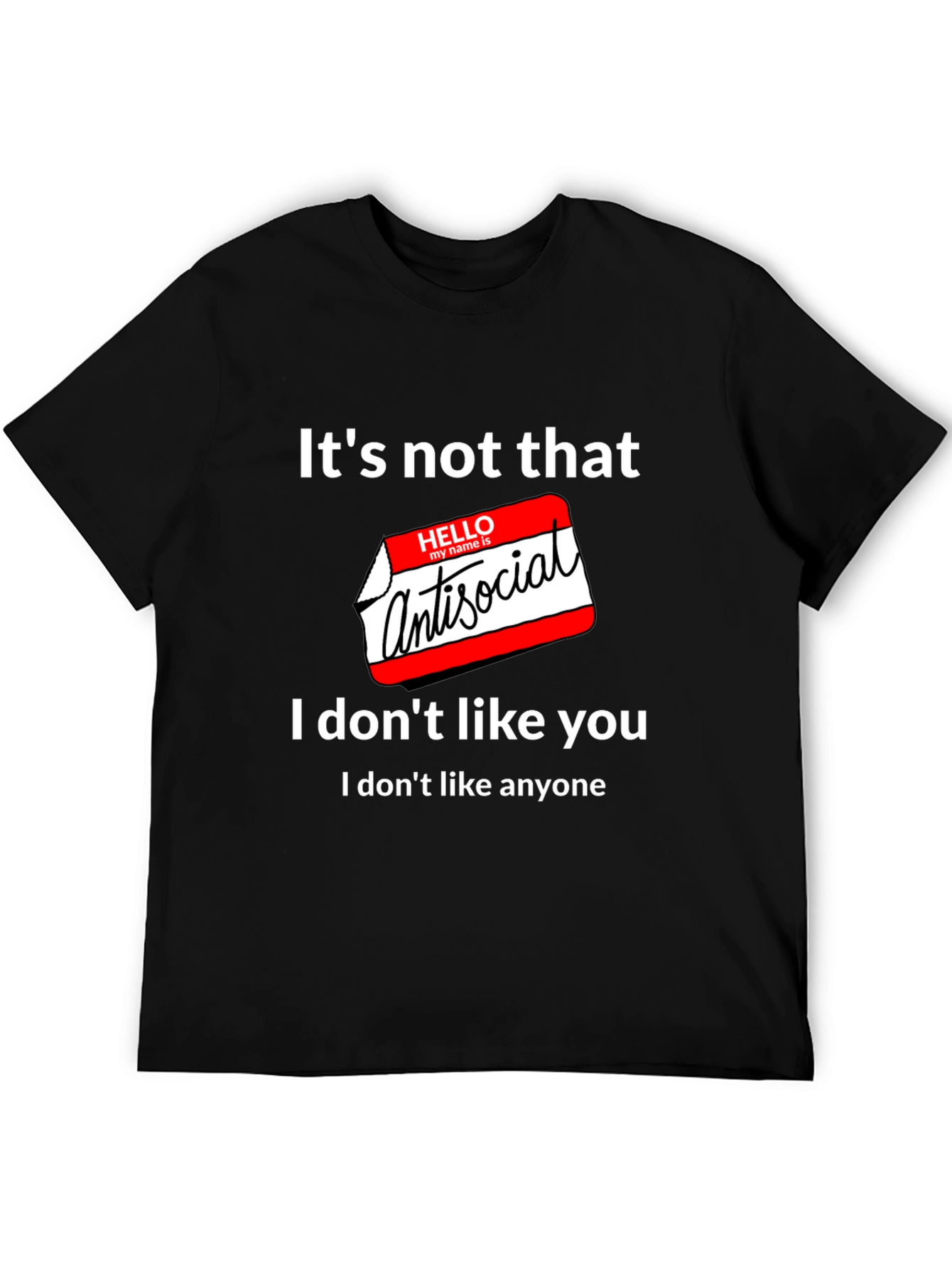 Black Antisocial Graphic T-Shirt - Funny Introvert Tee view 5