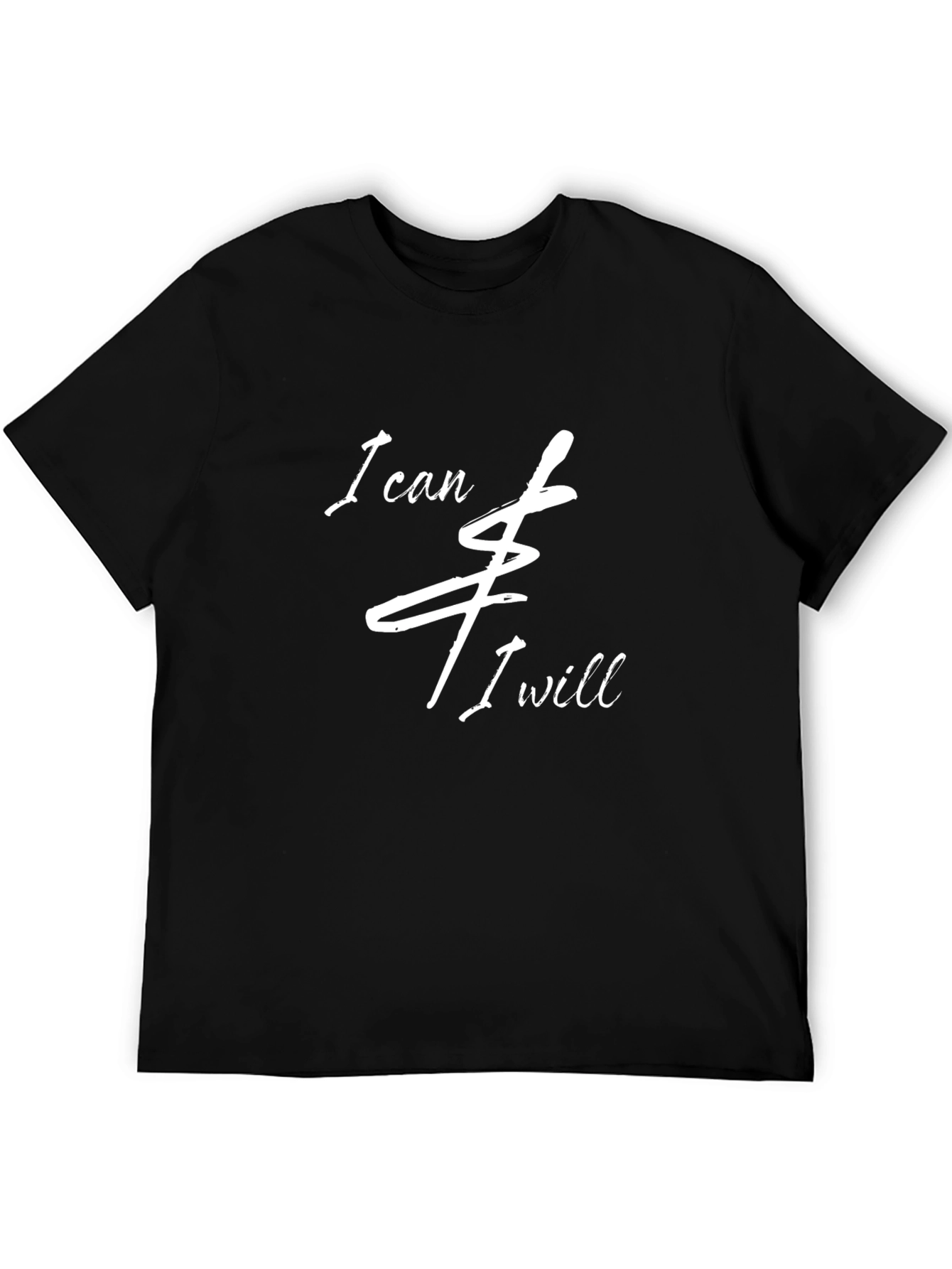 Black I Can and I Will Black Graphic T-Shirt view 5