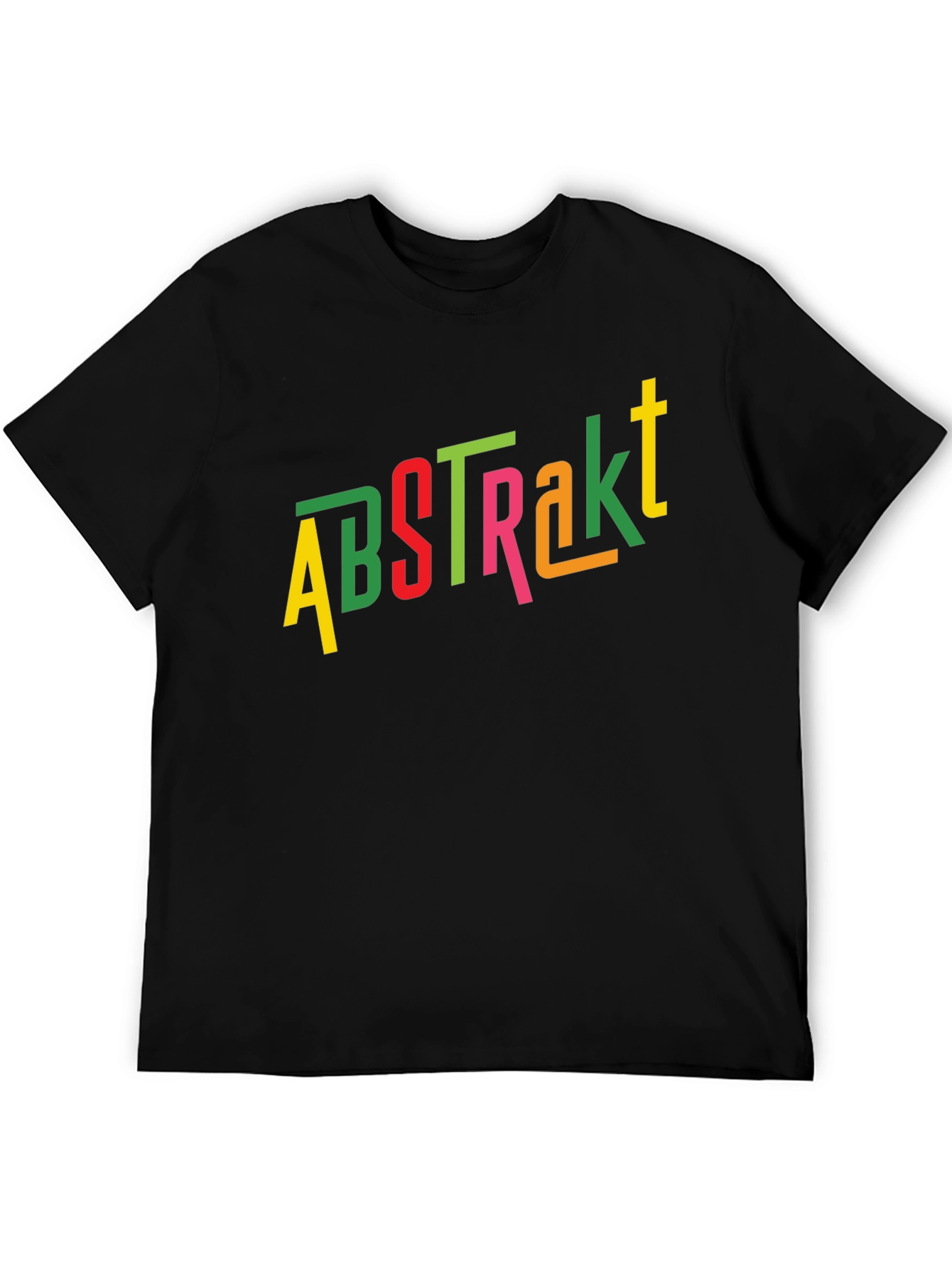 Black Abstract Colorful Graphic Men's Black T-Shirt view 5