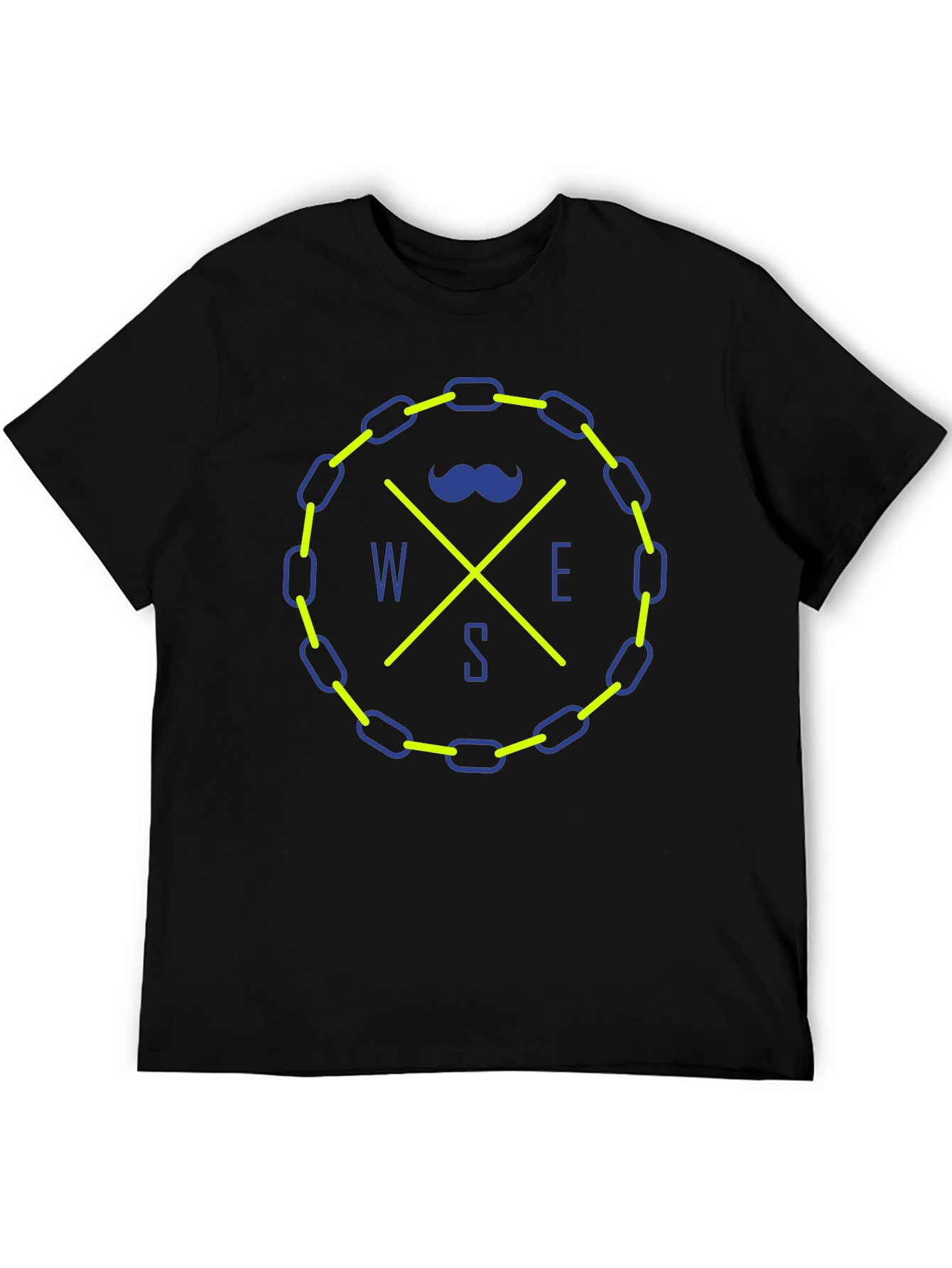 Black Novelty Compass Rose Graphic Tee - Black view 5