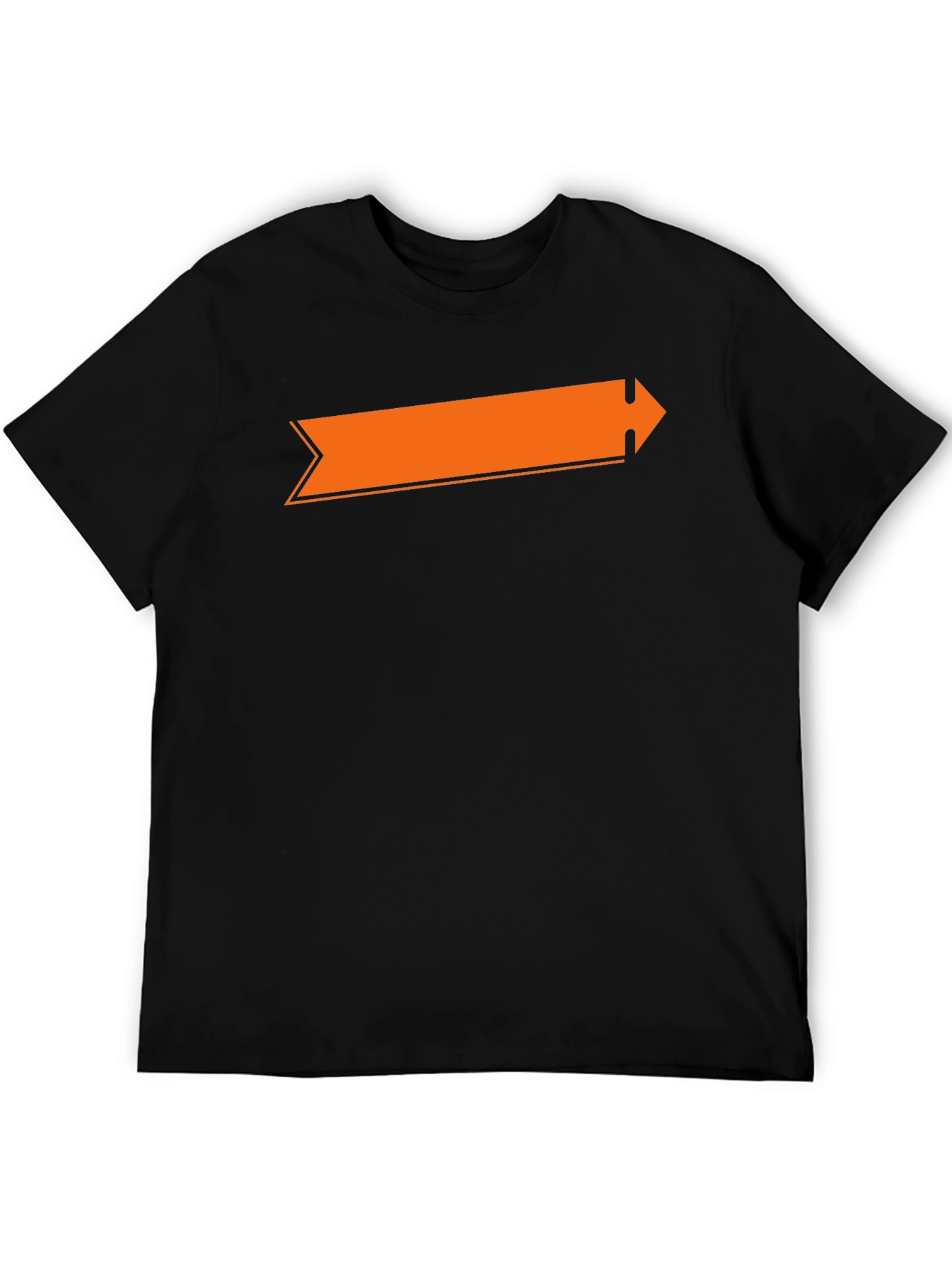 Black Orange Arrow Graphic Black T-Shirt view 5