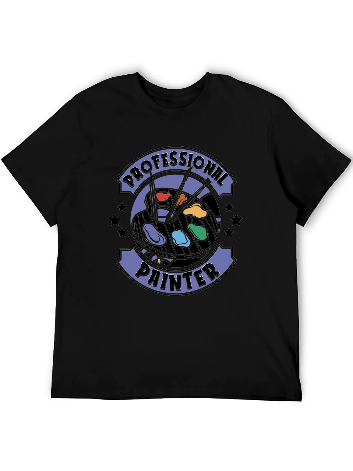 Black Professional Painter T-Shirt - Artistic Design view 5