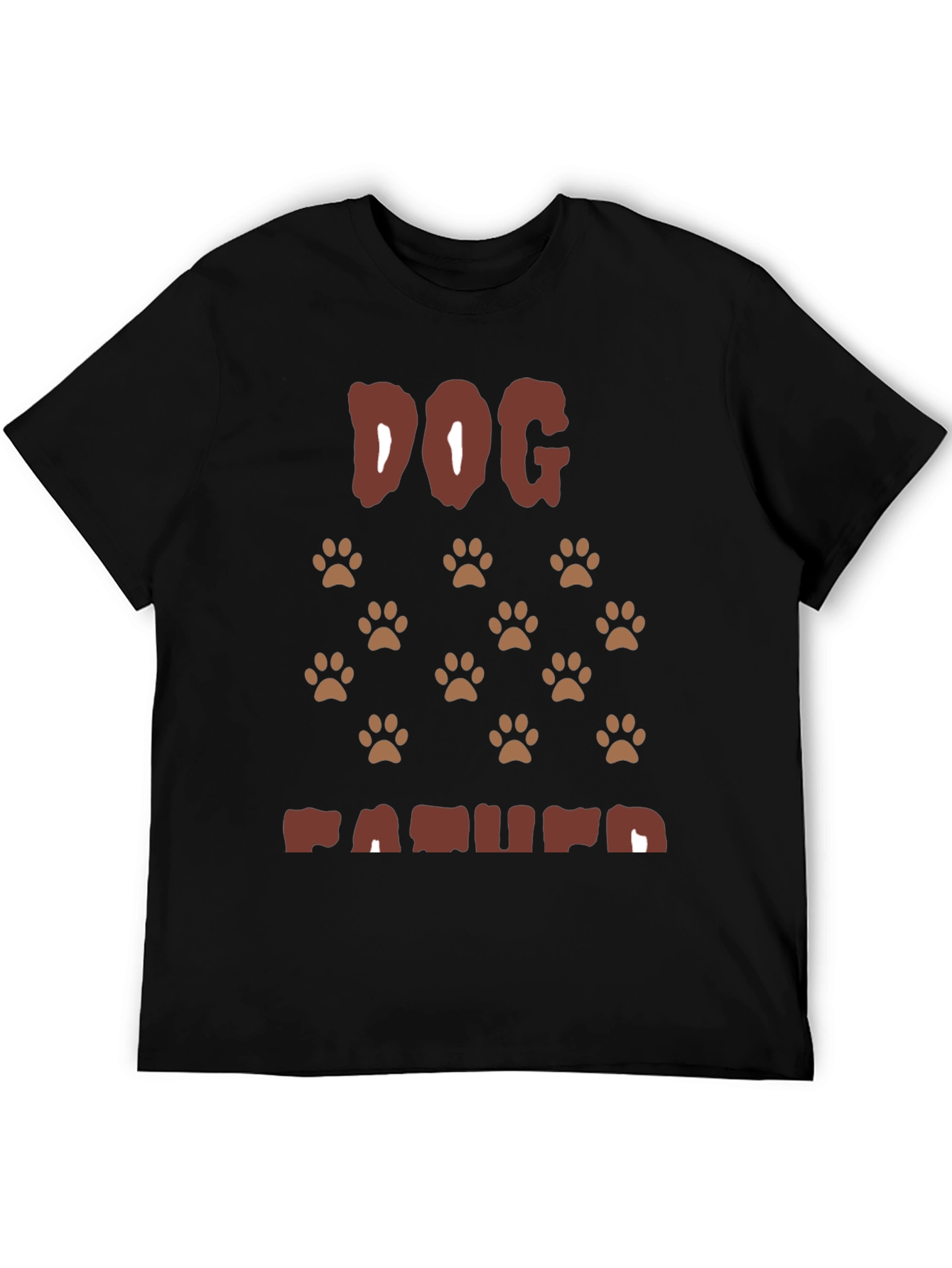 Black Dog Paw Print T-Shirt - Casual Crew Neck Tee view 5