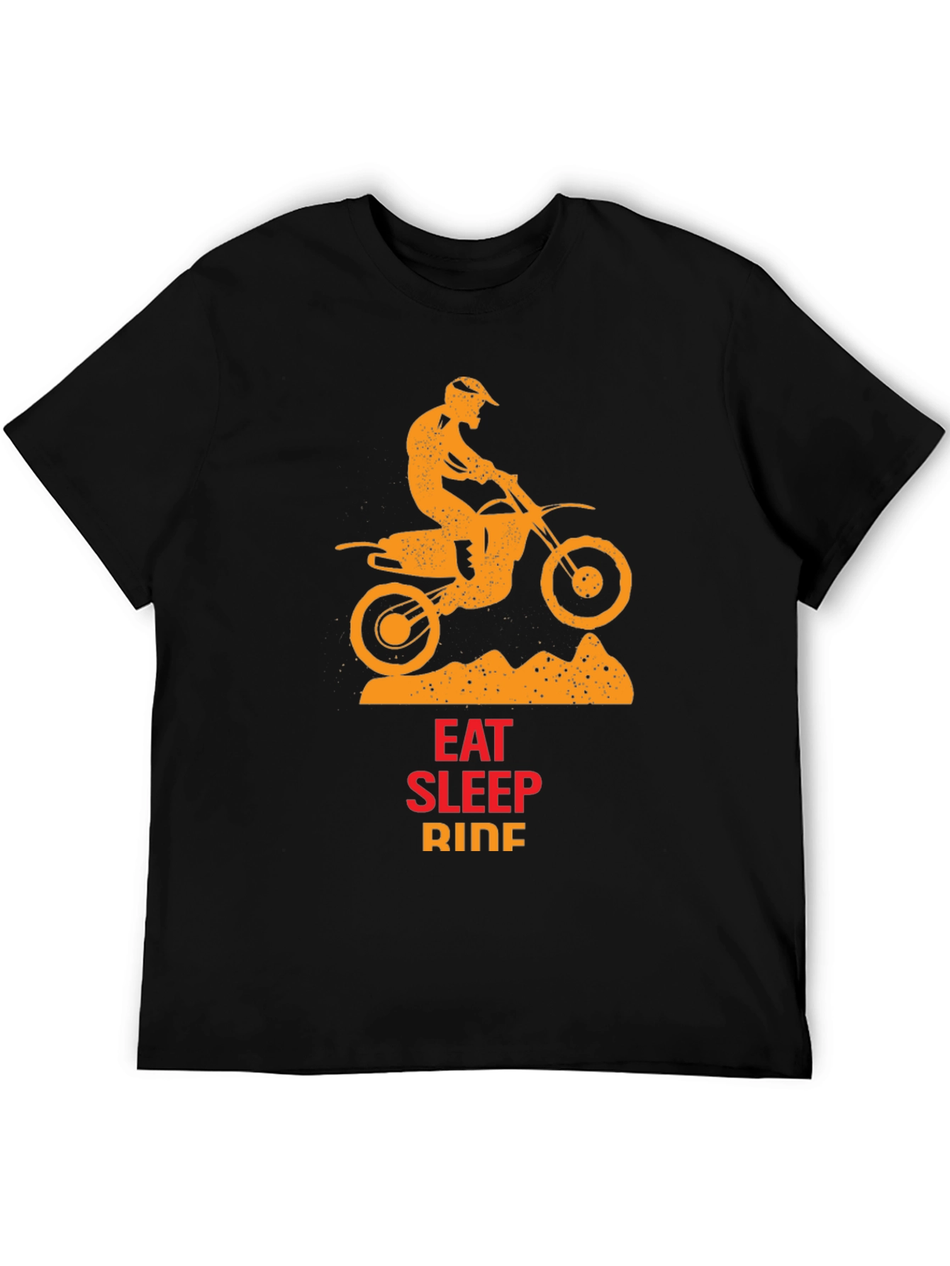 Black Eat Sleep Ride T-Shirt - Motocross Design view 5