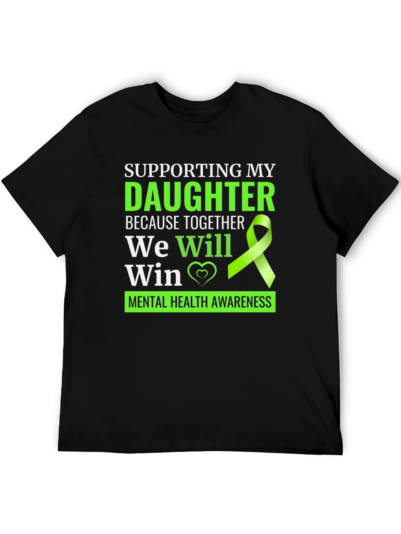 Black Mental Health Awareness T-Shirt - Supporting My Daughter view 5