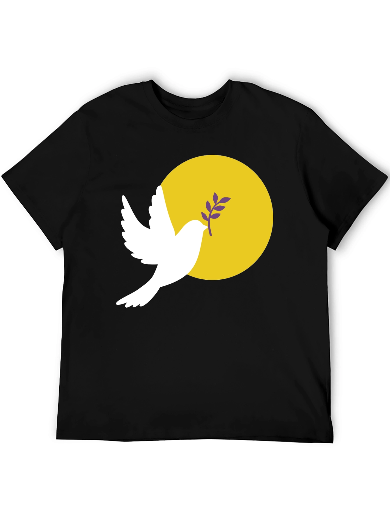 Black Peace Dove Graphic Tee - Stylish Black Cotton Blend T-Shirt view 5