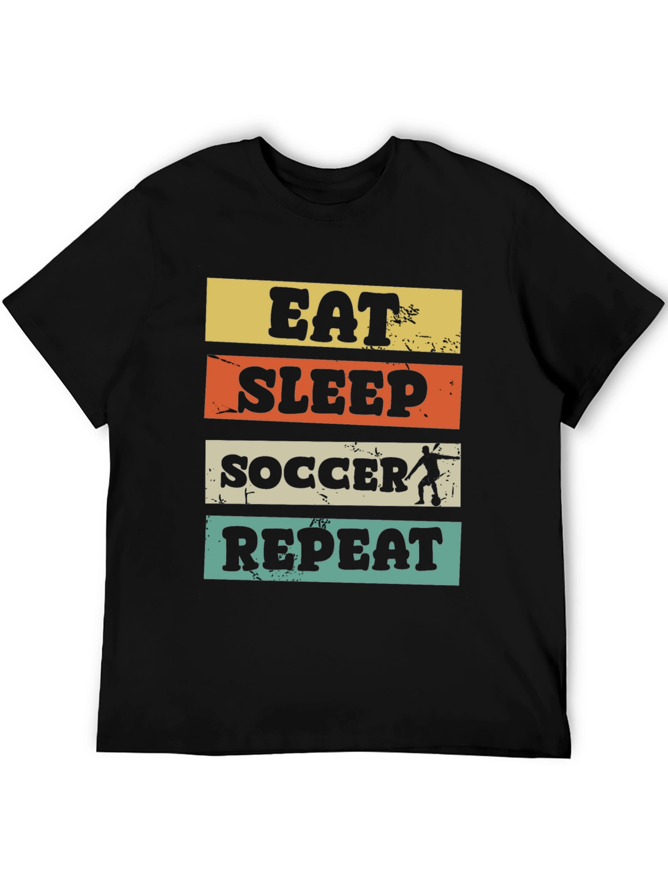 Black Eat Sleep Soccer Repeat Graphic Tee view 5