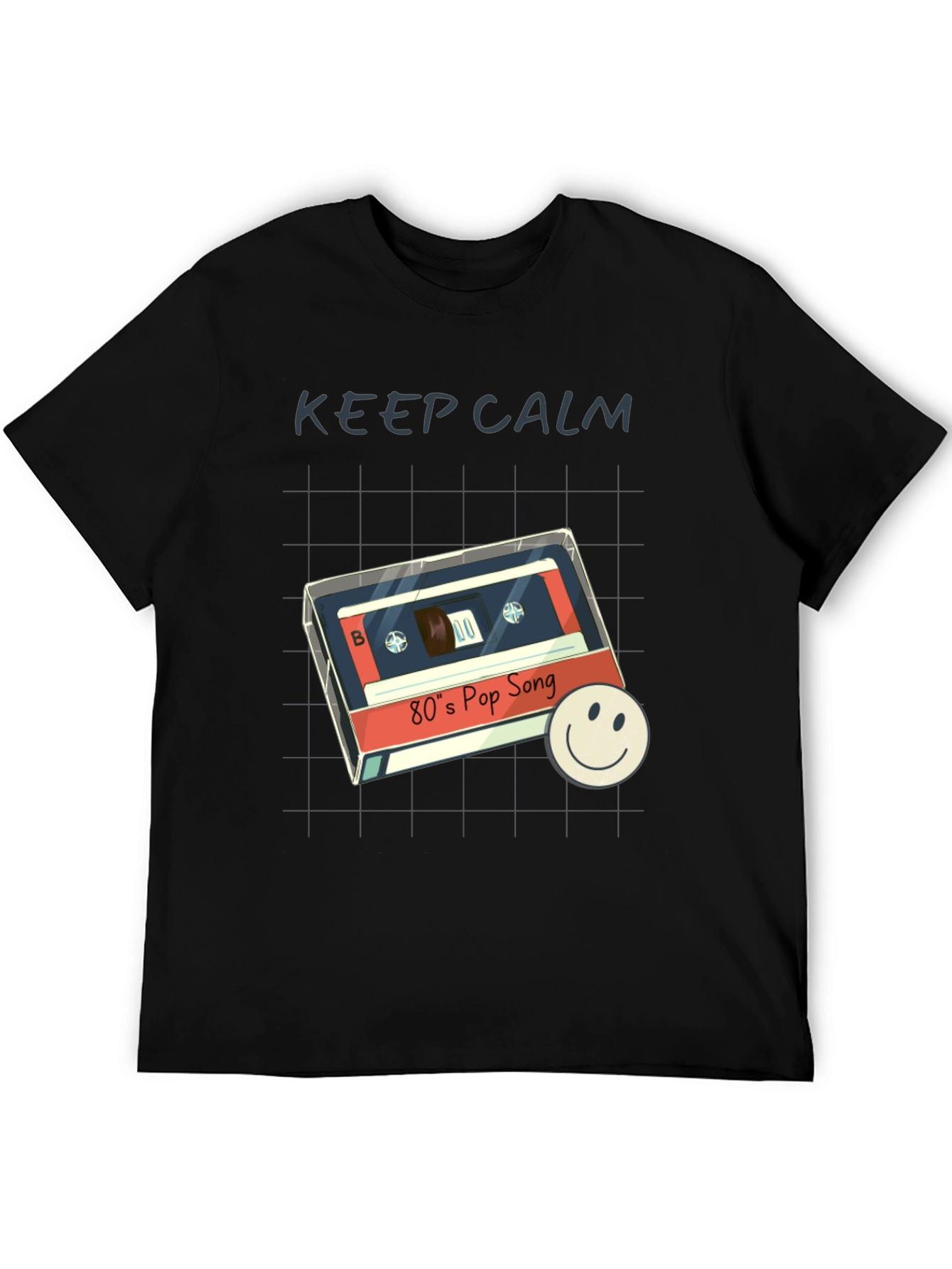 Black Retro 80's Pop Song T-Shirt - Keep Calm Style view 5