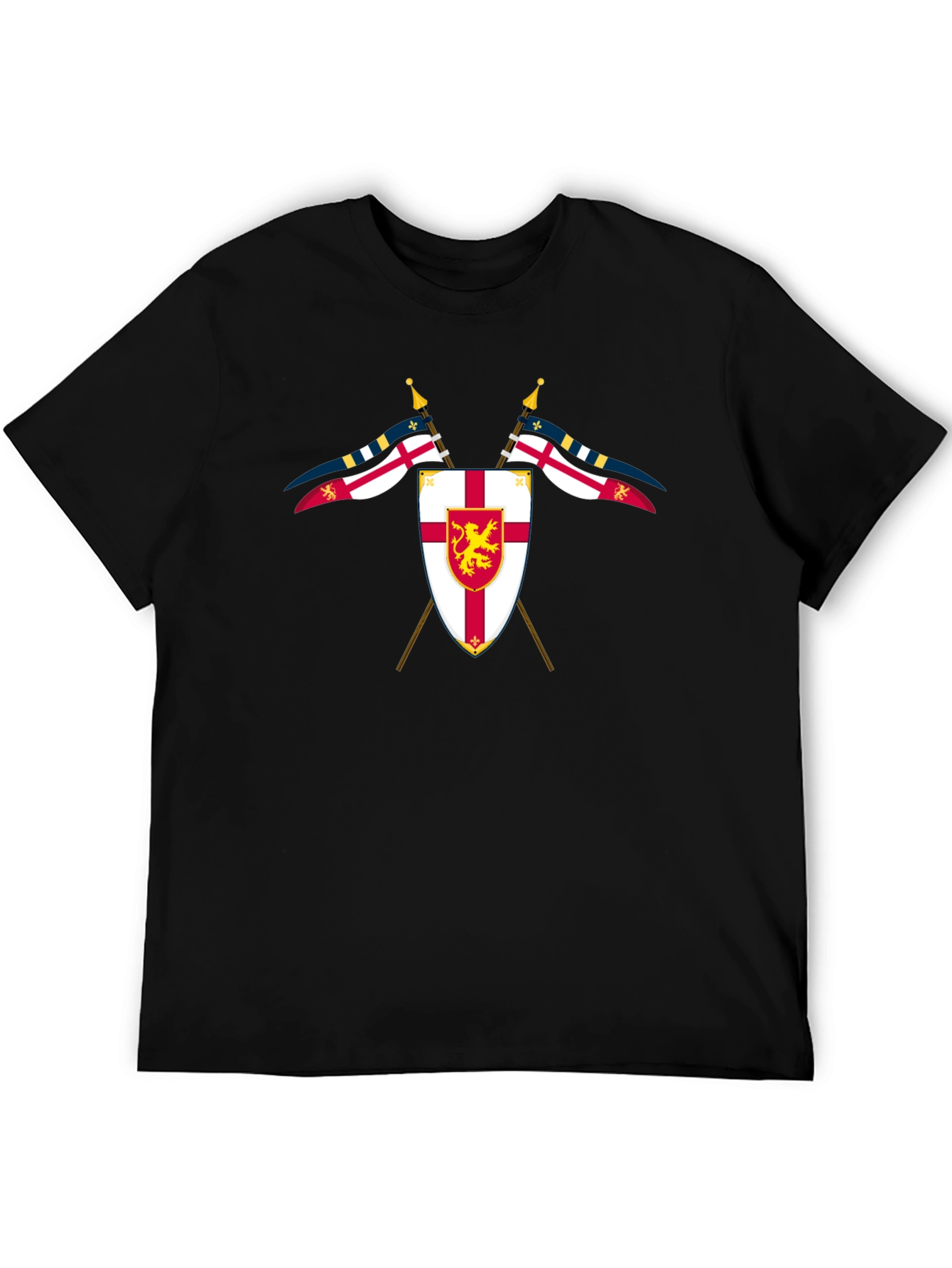 Black Heraldic Shield Graphic T-Shirt view 5
