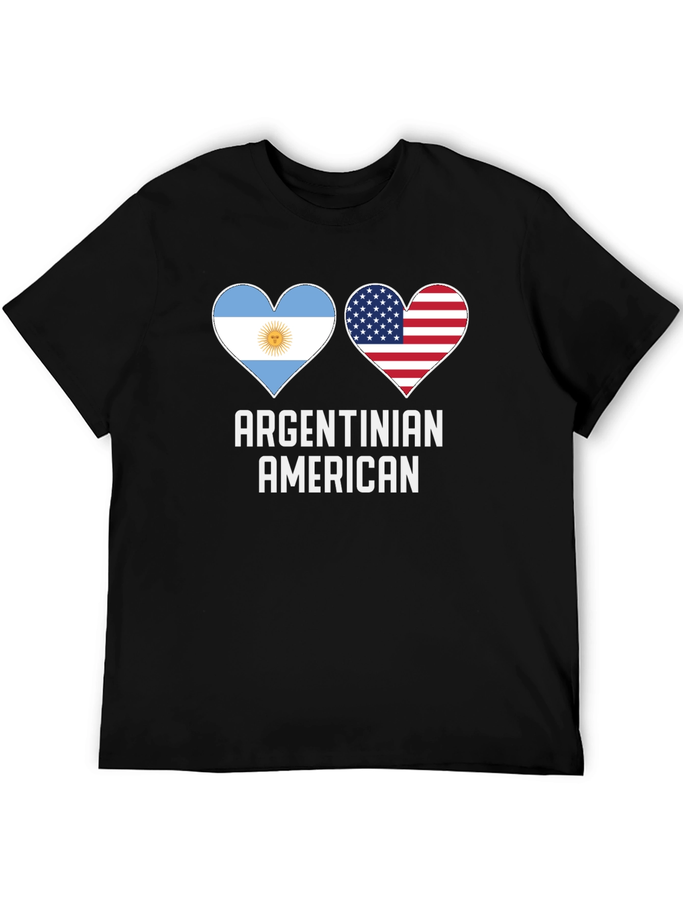 Argentinian American Flag Heart T-Shirt - 5