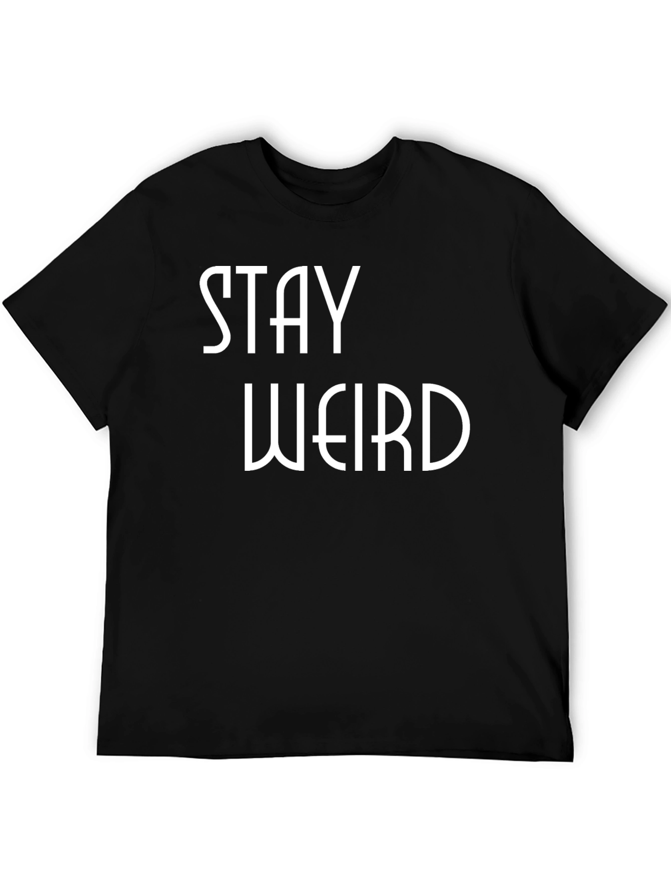 Black Stay Weird Graphic Tee - Black Cotton Blend view 5
