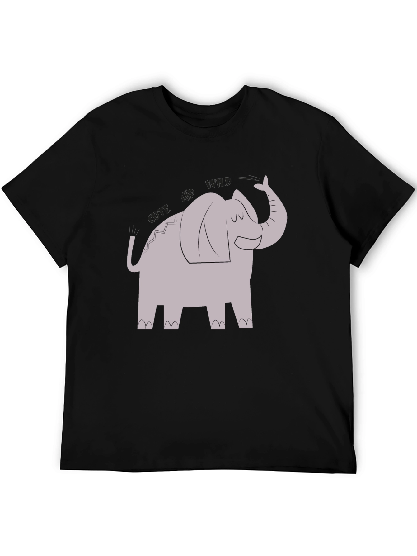 Black Cute and Wild Elephant Graphic Tee view 5