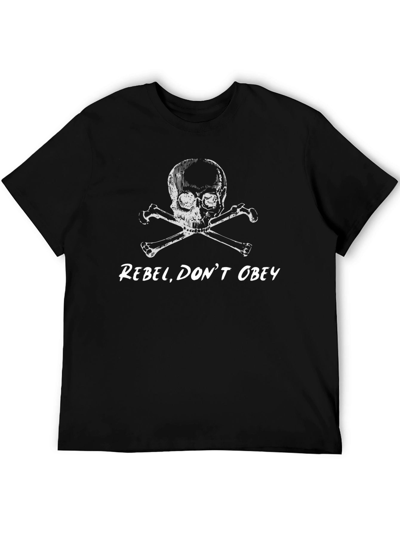 Black Rebel Skull Graphic Tee - Don't Obey T-Shirt view 5