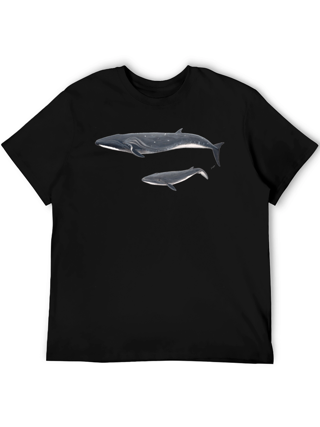 Black Whale Graphic Black T-Shirt for Men view 5