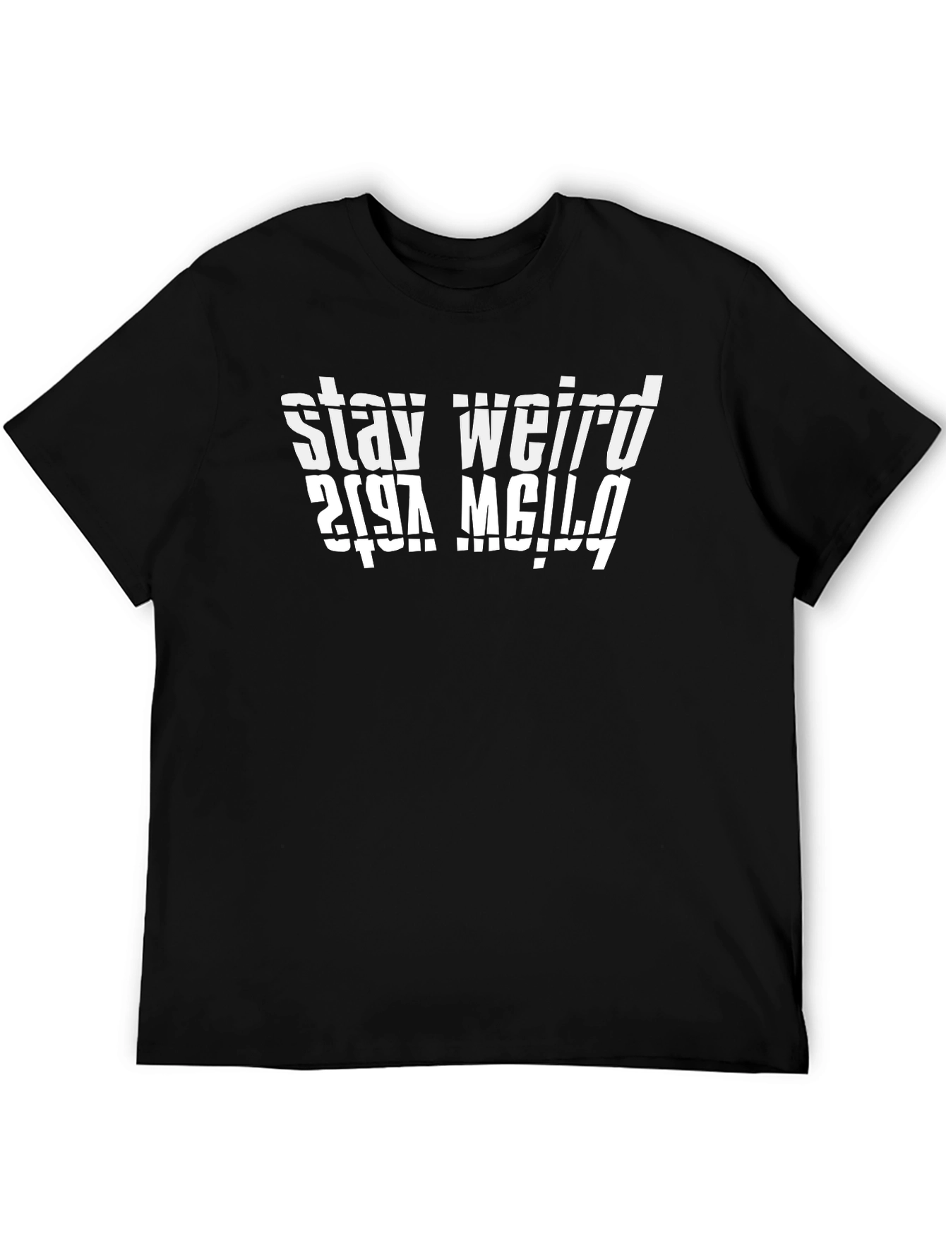 Black Stay Weird Graphic Tee - Black T-Shirt view 5