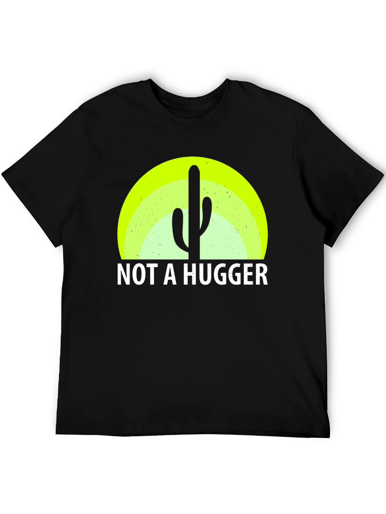 Black Not a Hugger Cactus Graphic Tee - Funny Sarcastic Shirt view 5