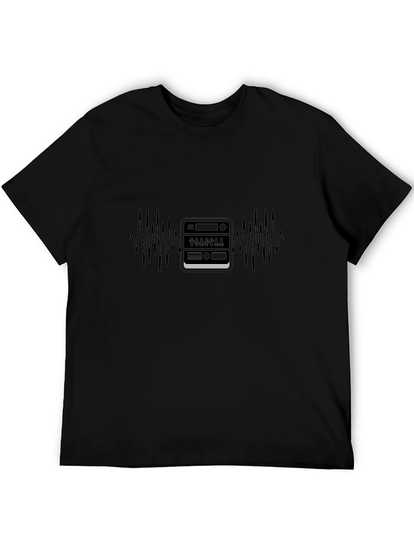 Black Sound Console Graphic Tee - Music Lover's T-Shirt view 5