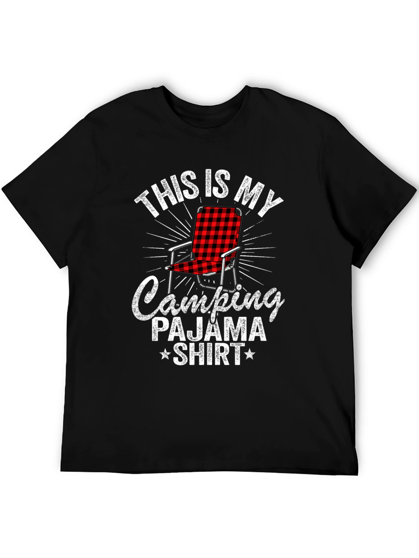 Black Camping Pajama Shirt | Camping T-Shirt view 5