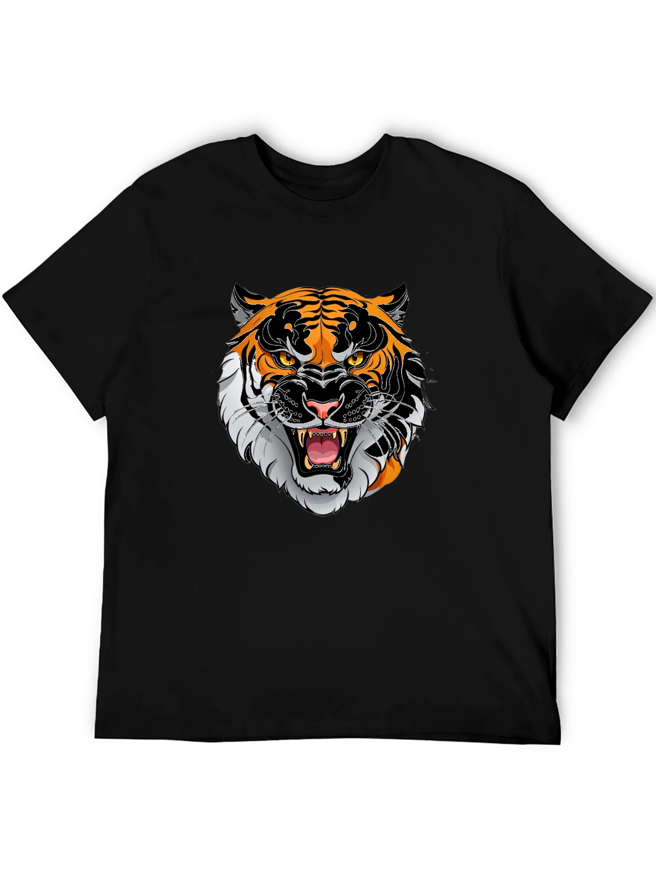 Tiger Graphic Print Black T-Shirt - 5