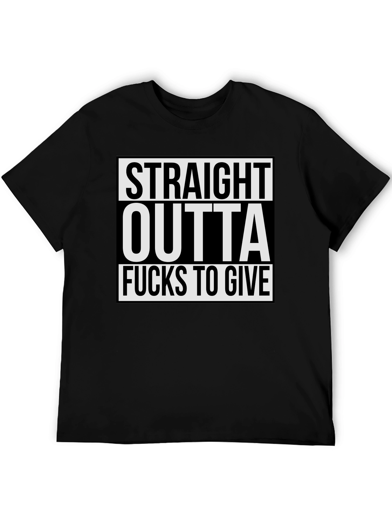 Black Straight Outta Fucks to Give Graphic Tee view 5