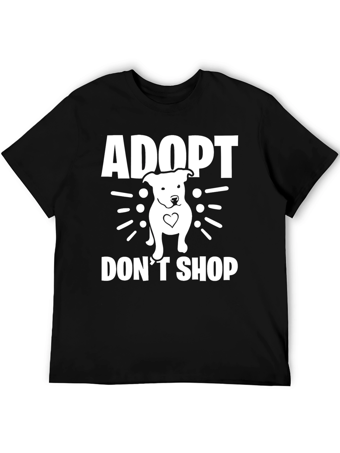 Black Adopt Don't Shop T-Shirt - Dog Rescue Tee view 5