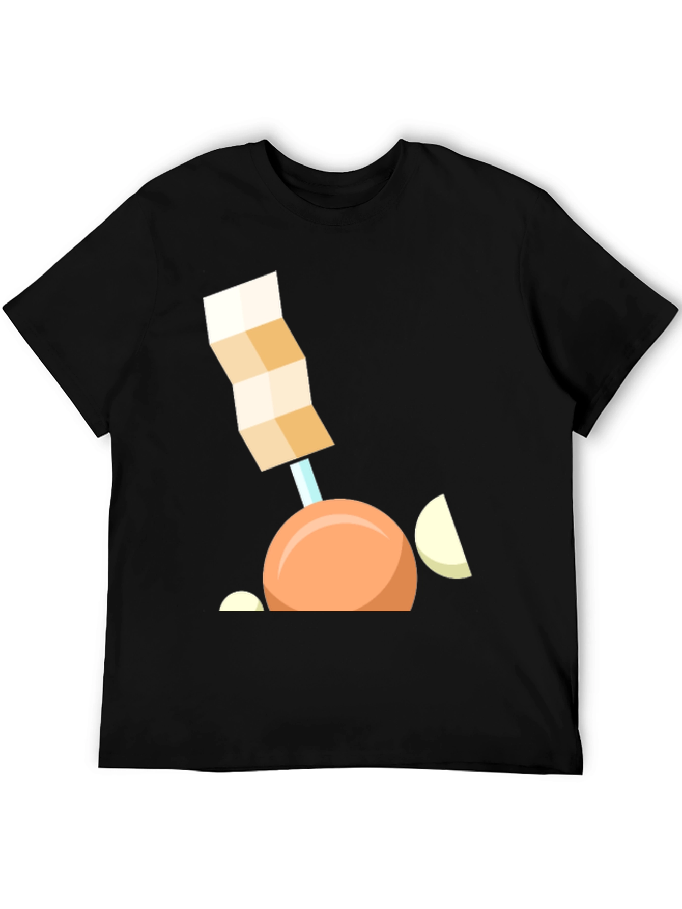 Black Geometric Onion Cartoon T-Shirt view 5