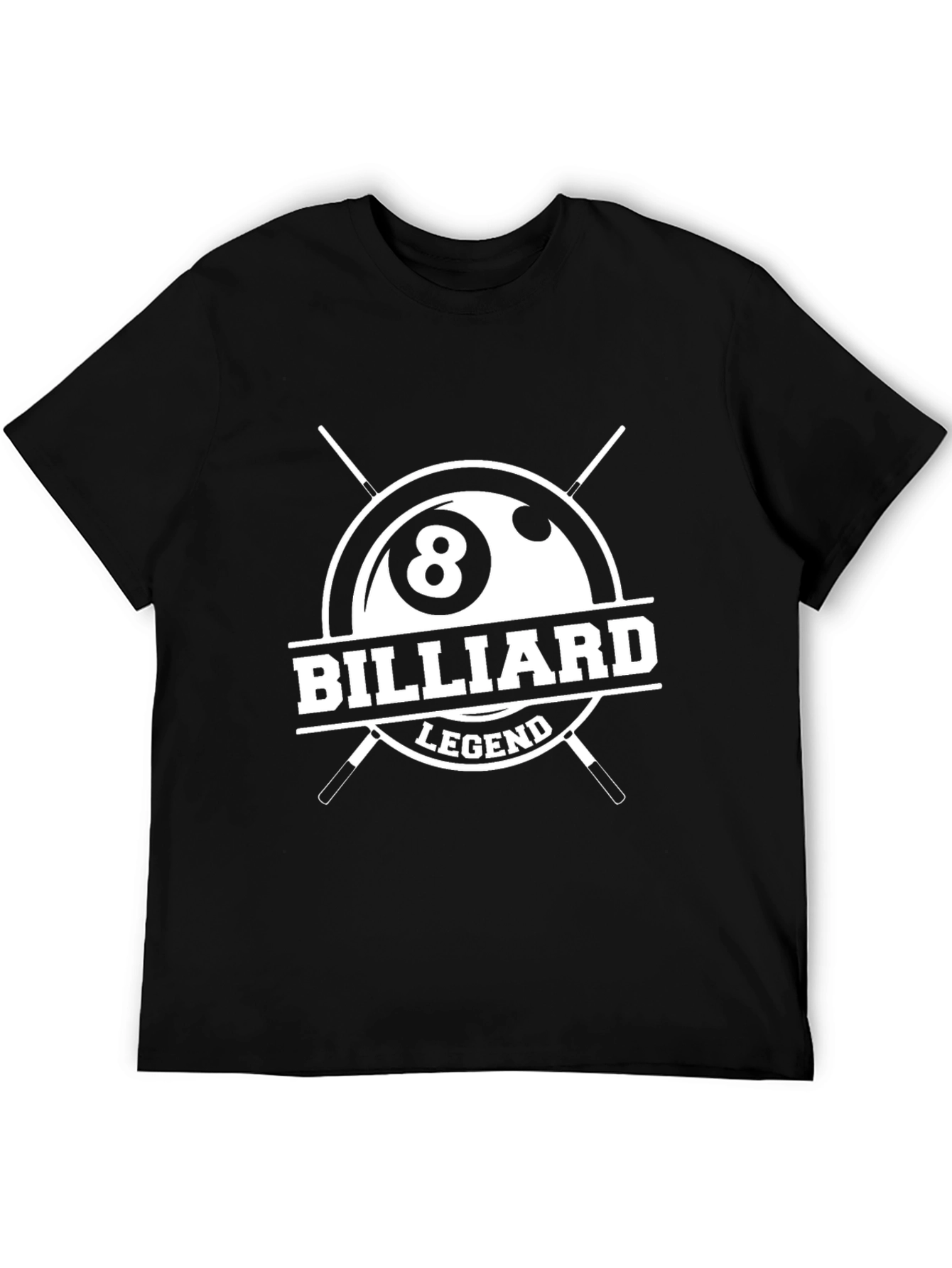 Black Billiard Legend T-Shirt - 8 Ball Design view 5