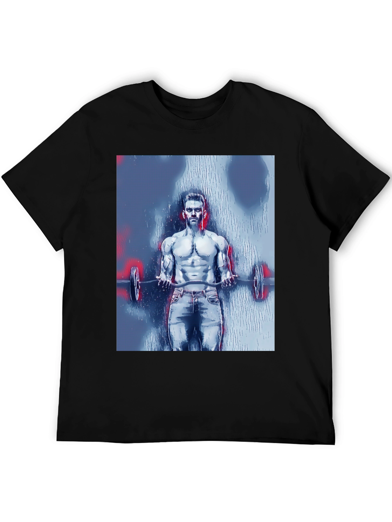 Black Men's Bodybuilder Graphic Tee - Black view 5