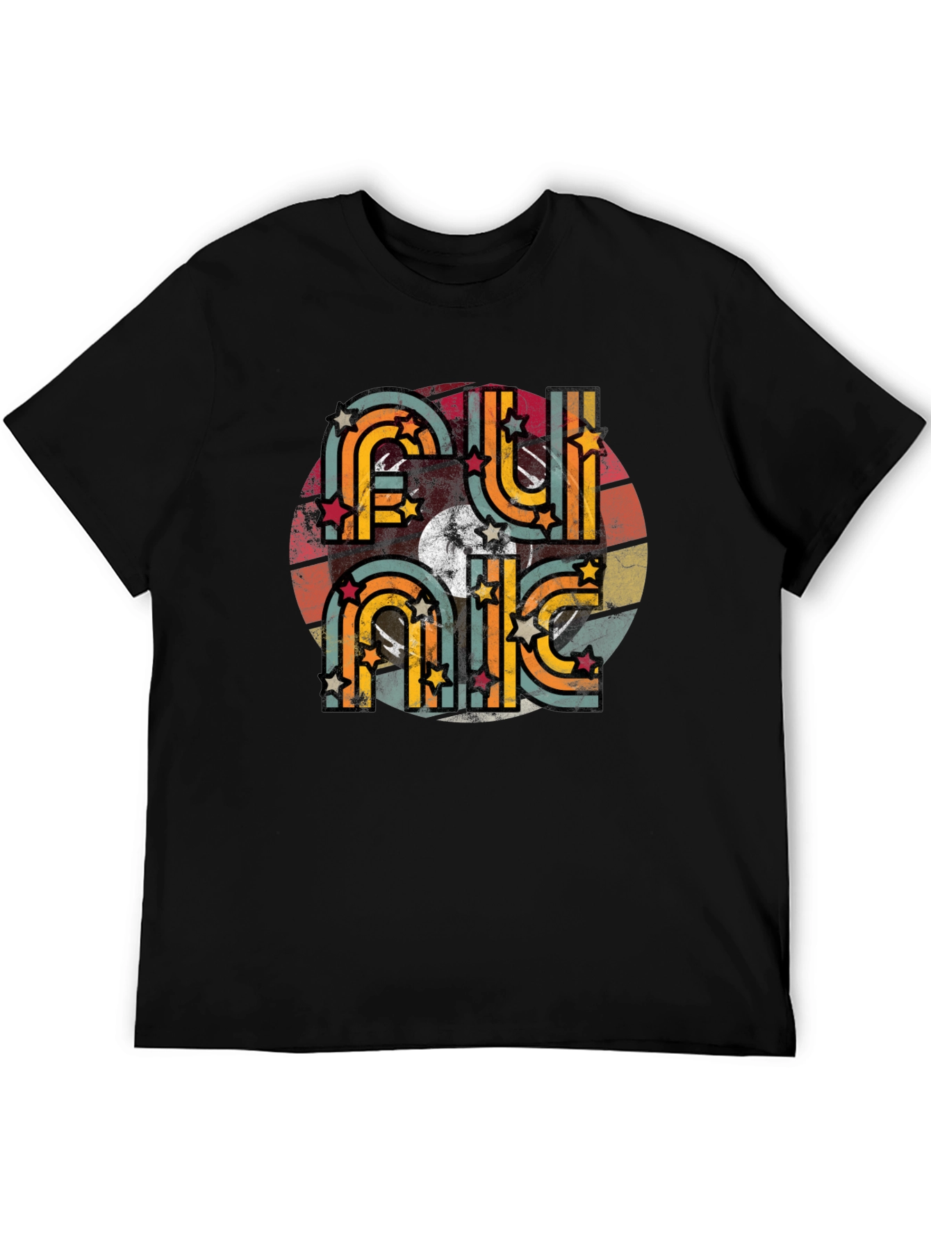 Black Vintage Funk Music Retro T-Shirt view 5