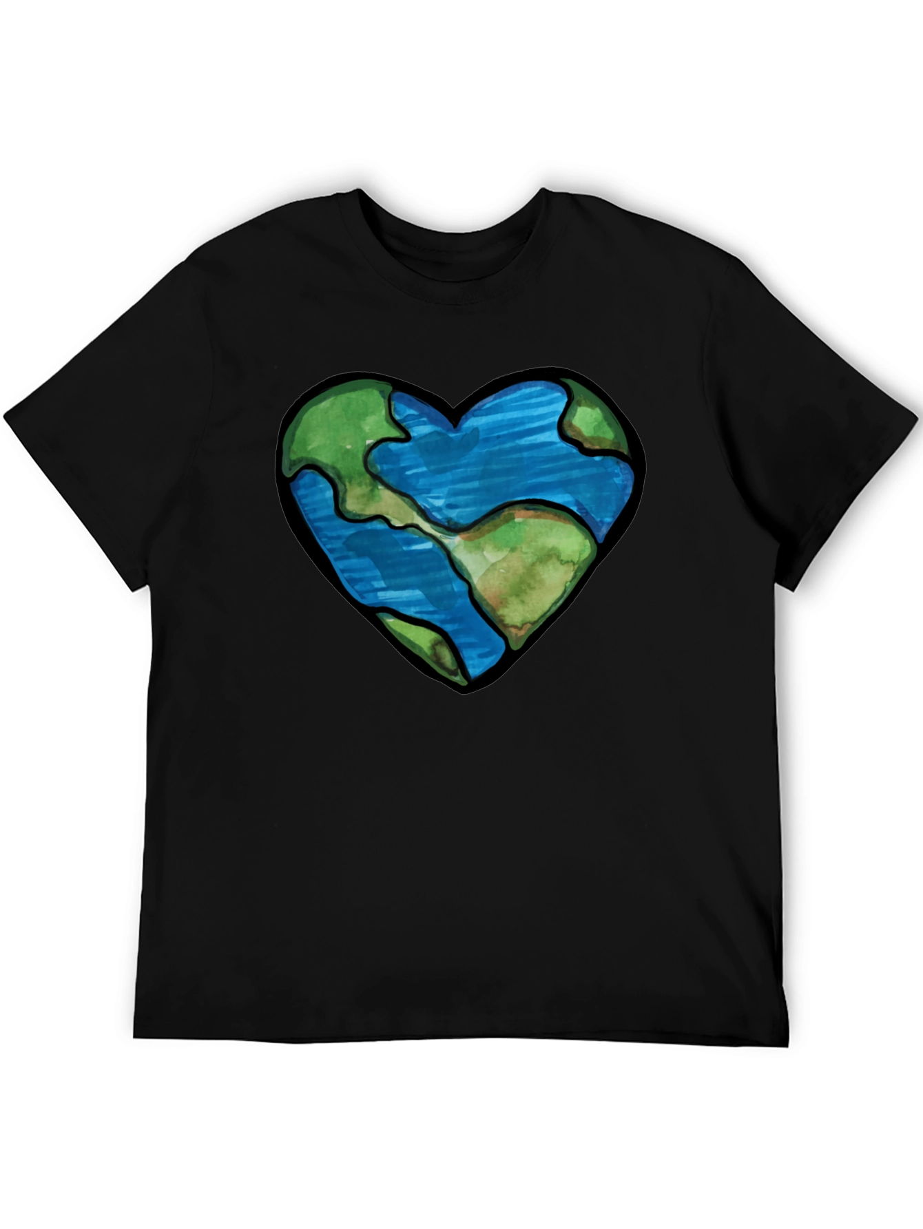 Black Earth Heart Graphic Tee - Black view 5