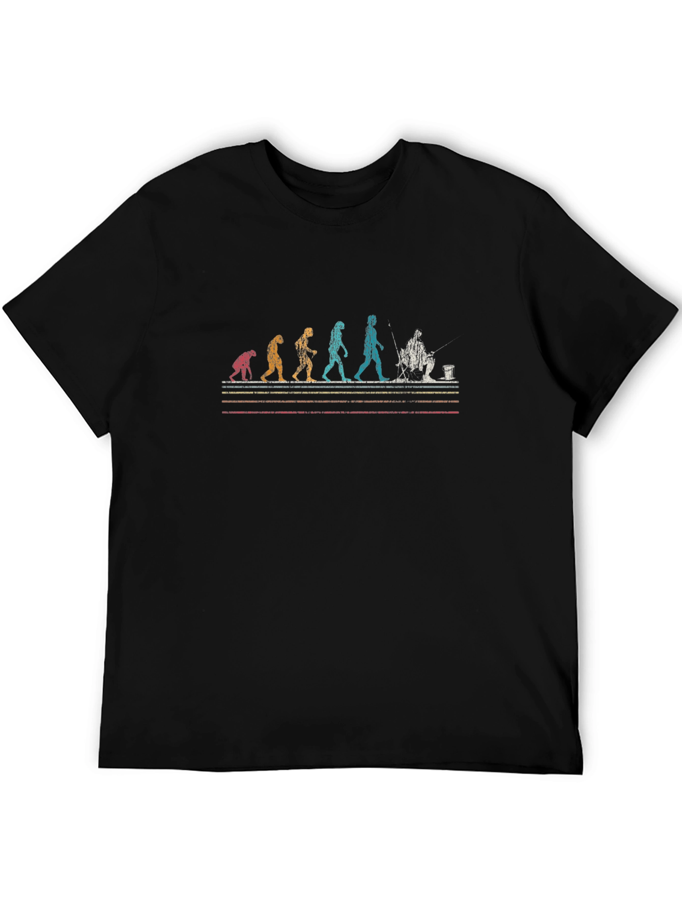 Black Evolution of Fishing Black T-Shirt view 5